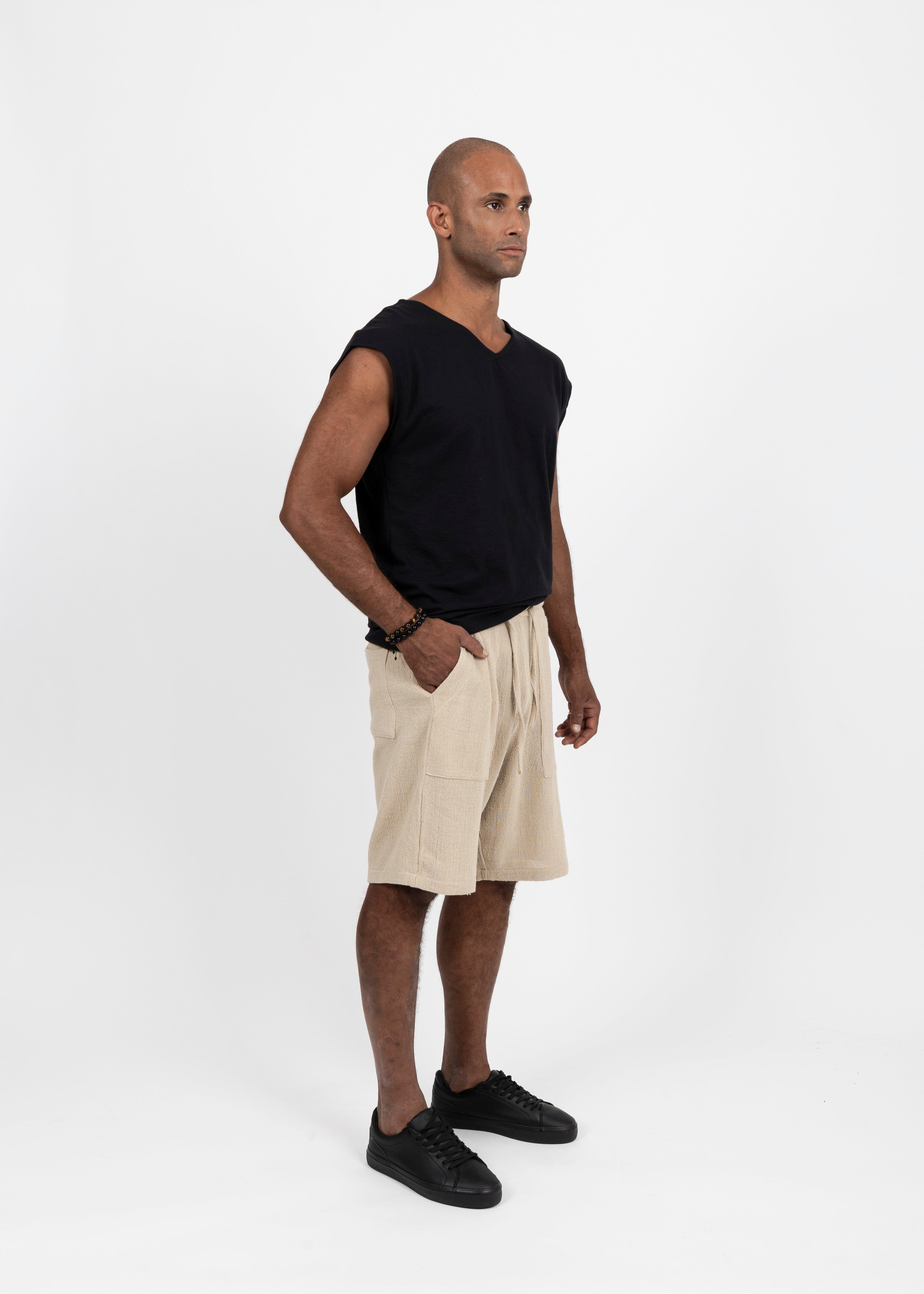 RELAX COTTON BEIGE SHORTS