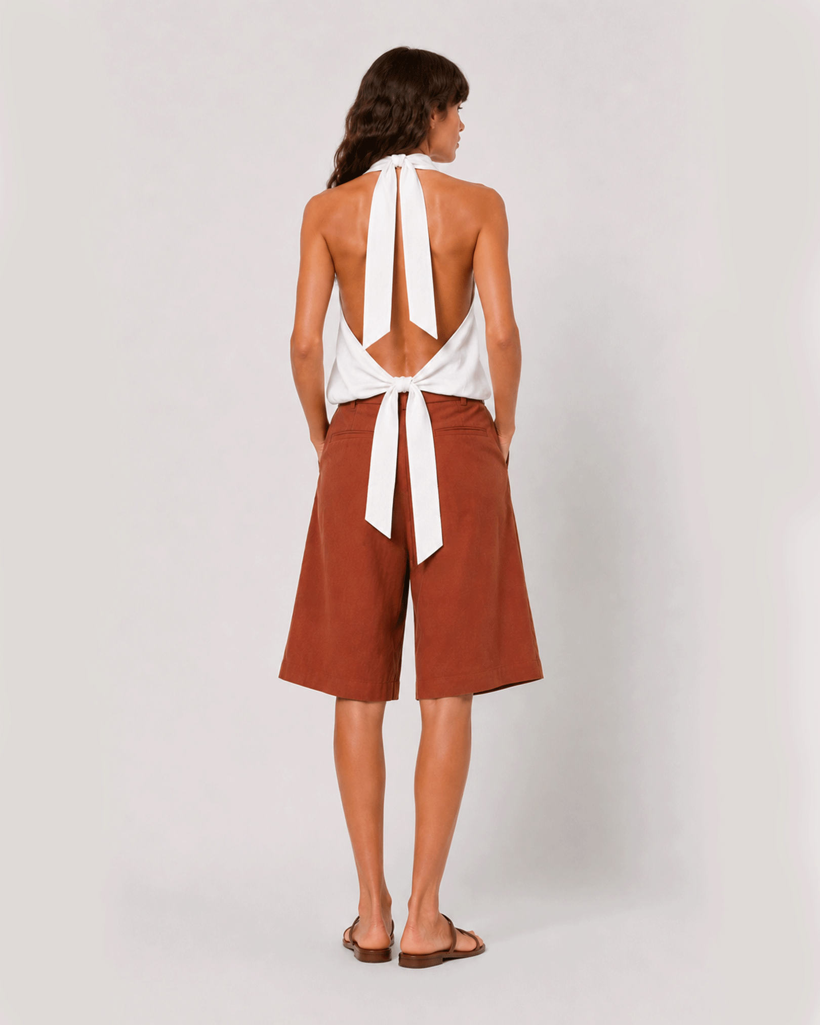 SWAN WHITE HALTER TOP