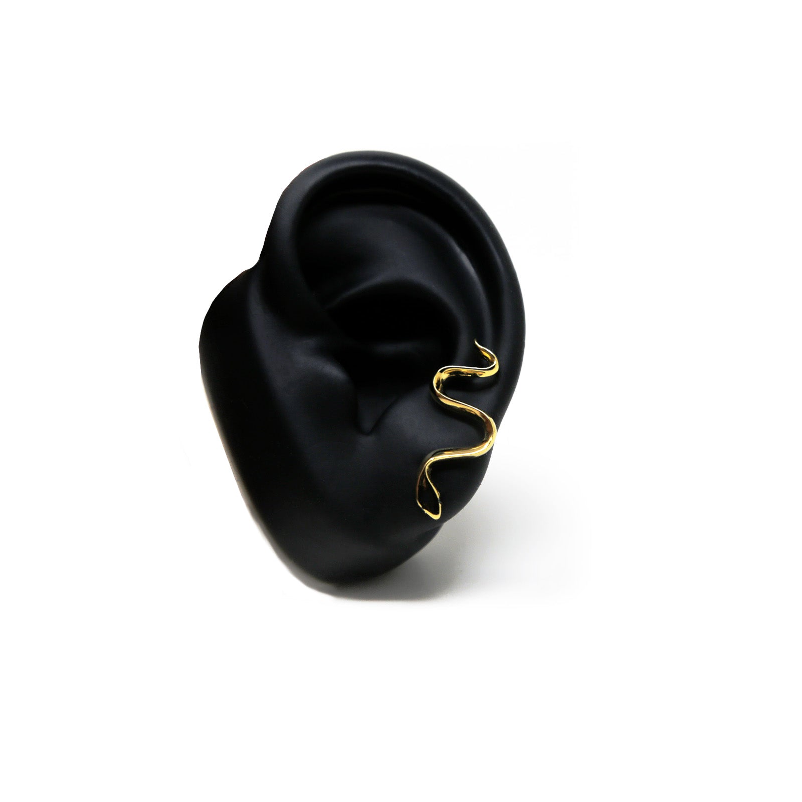 SILENT SNAKE STUD GOLD EARRINGS - DE LA ROSA TULUM