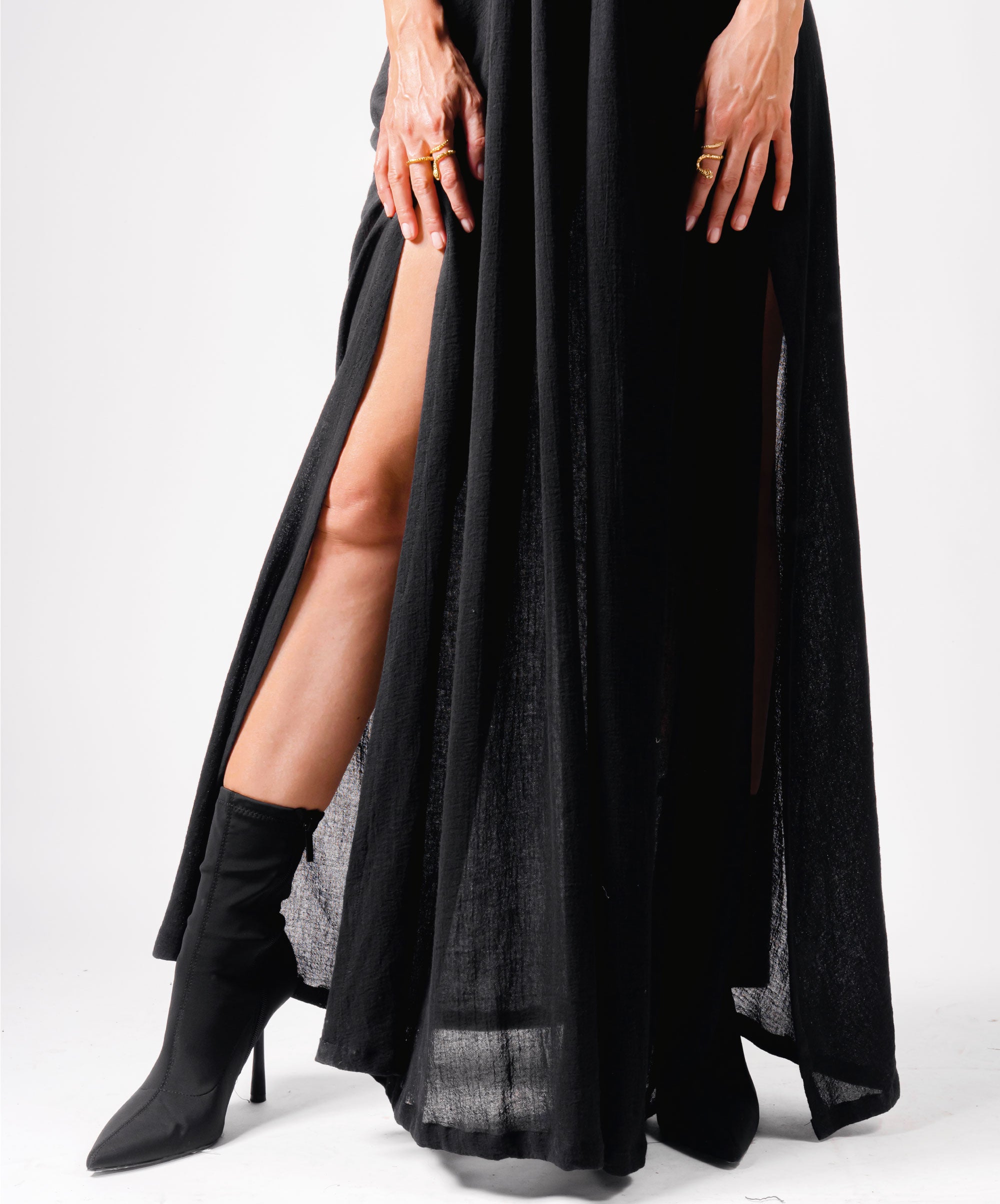 EPIC ADJUSTABLE LONG BLACK DRESS