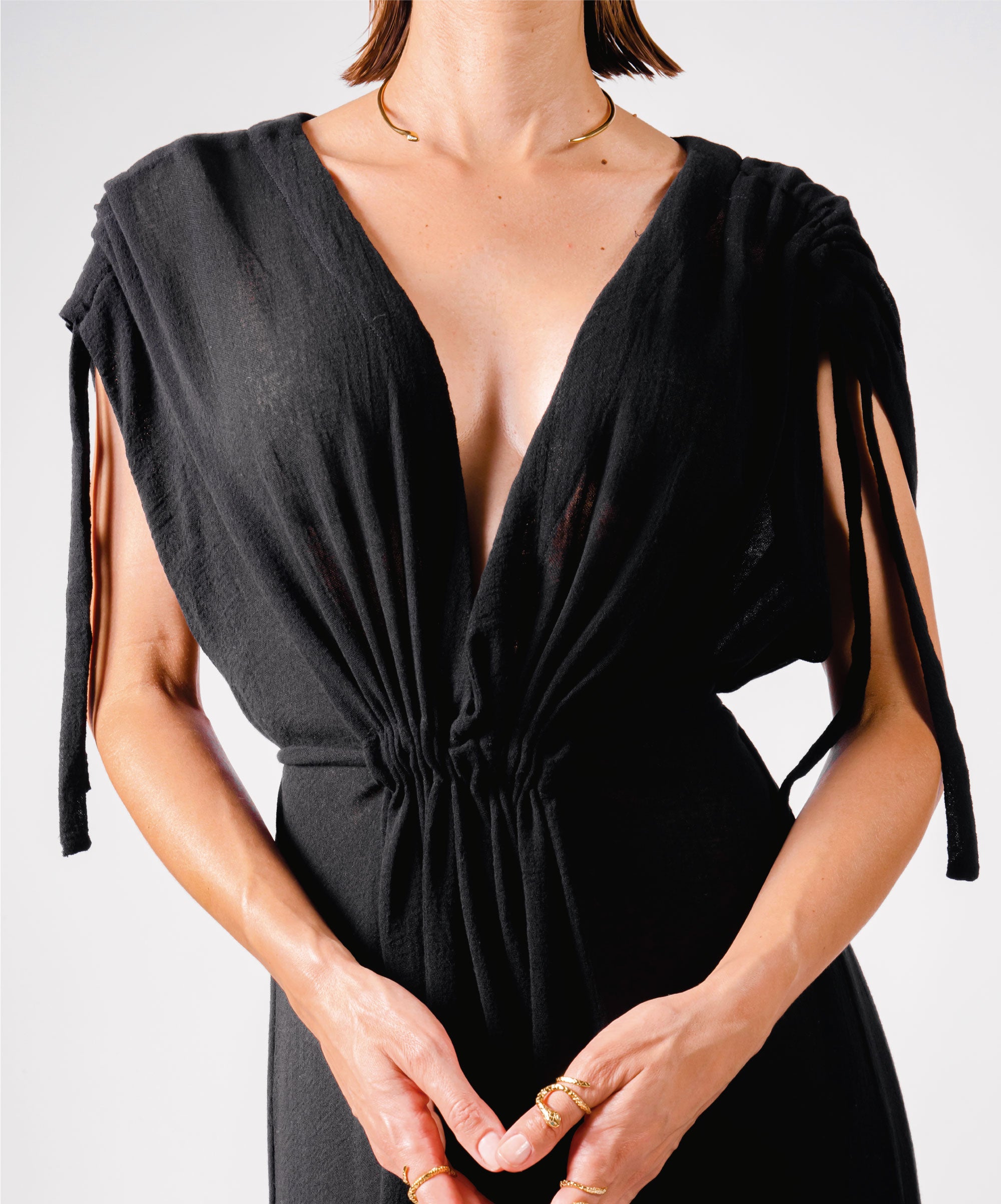 EPIC ADJUSTABLE LONG BLACK DRESS