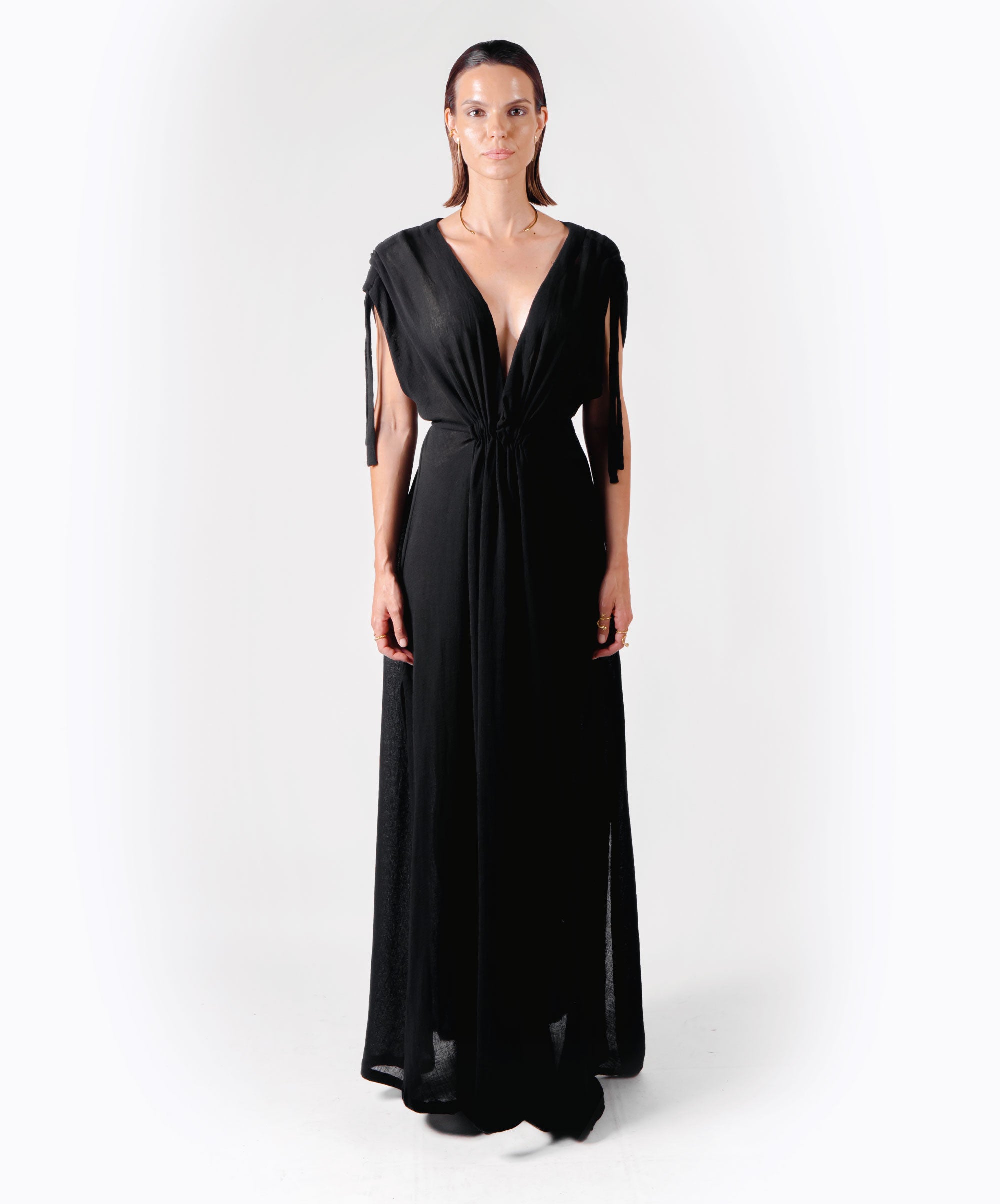 EPIC ADJUSTABLE LONG BLACK DRESS