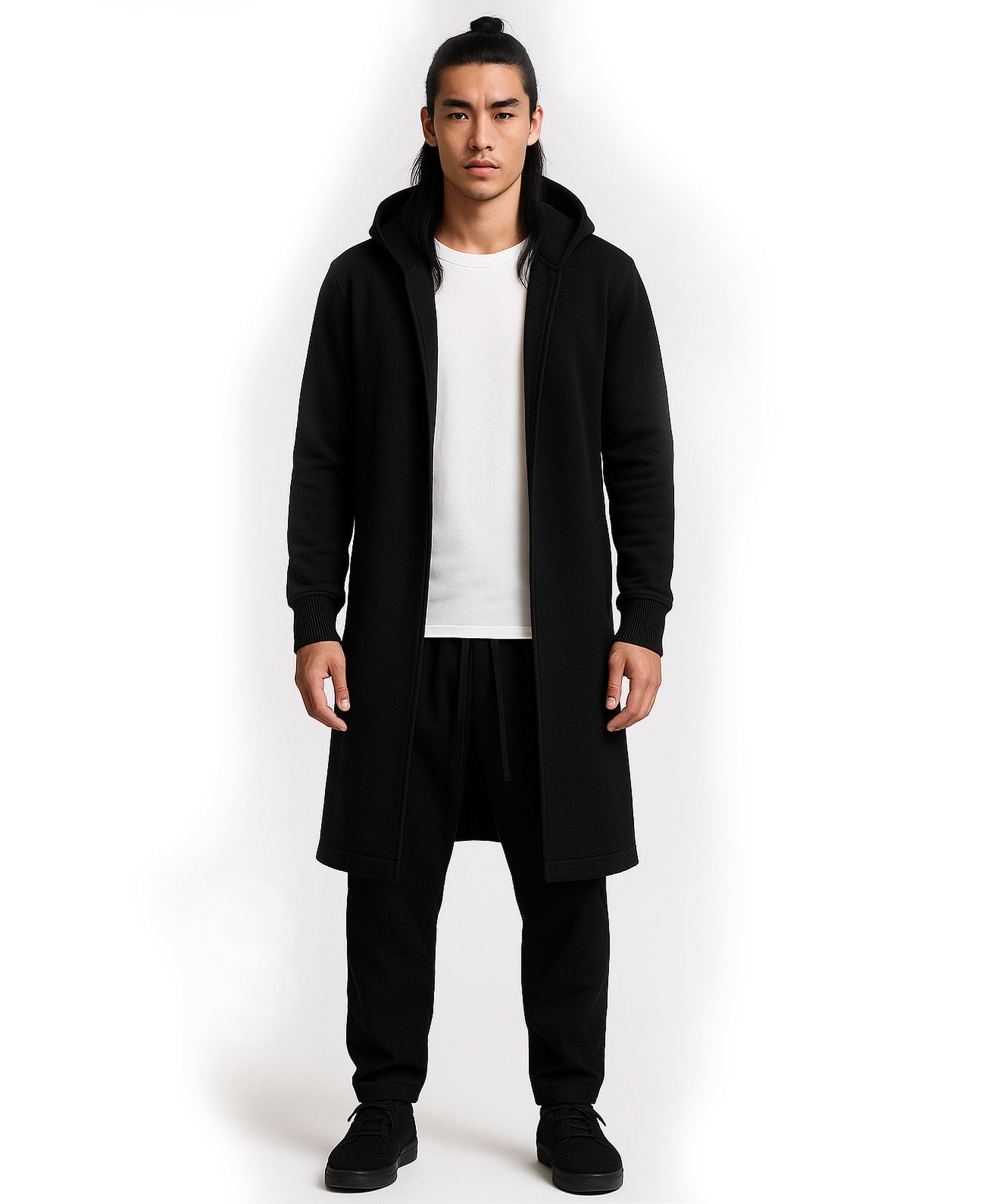 VIBE BLACK LONG COAT - DE LA ROSA TULUM