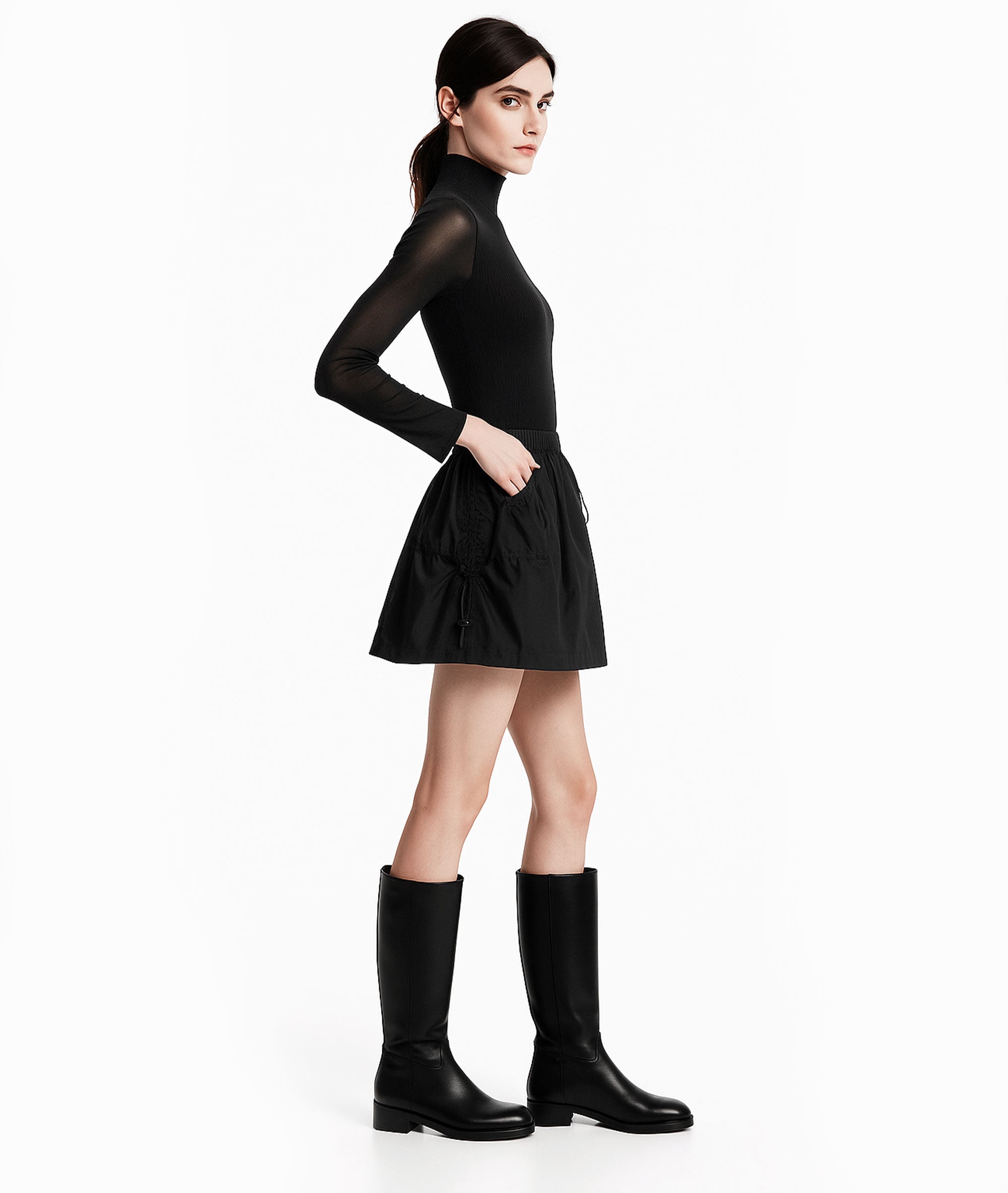 MORPH BLACK MINI SKIRT - DE LA ROSA TULUM