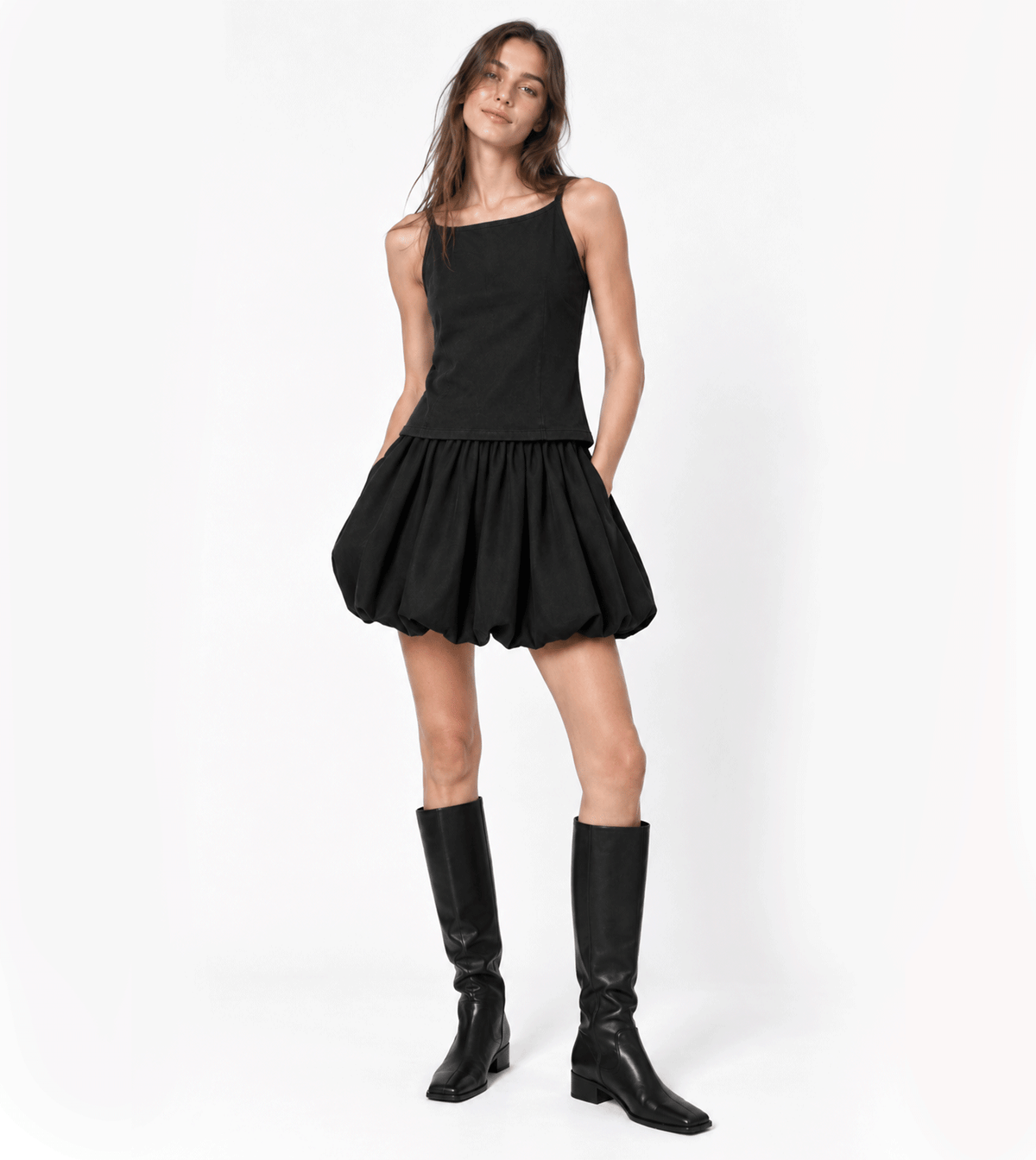 CLOUD BLACK MINI SKIRT
