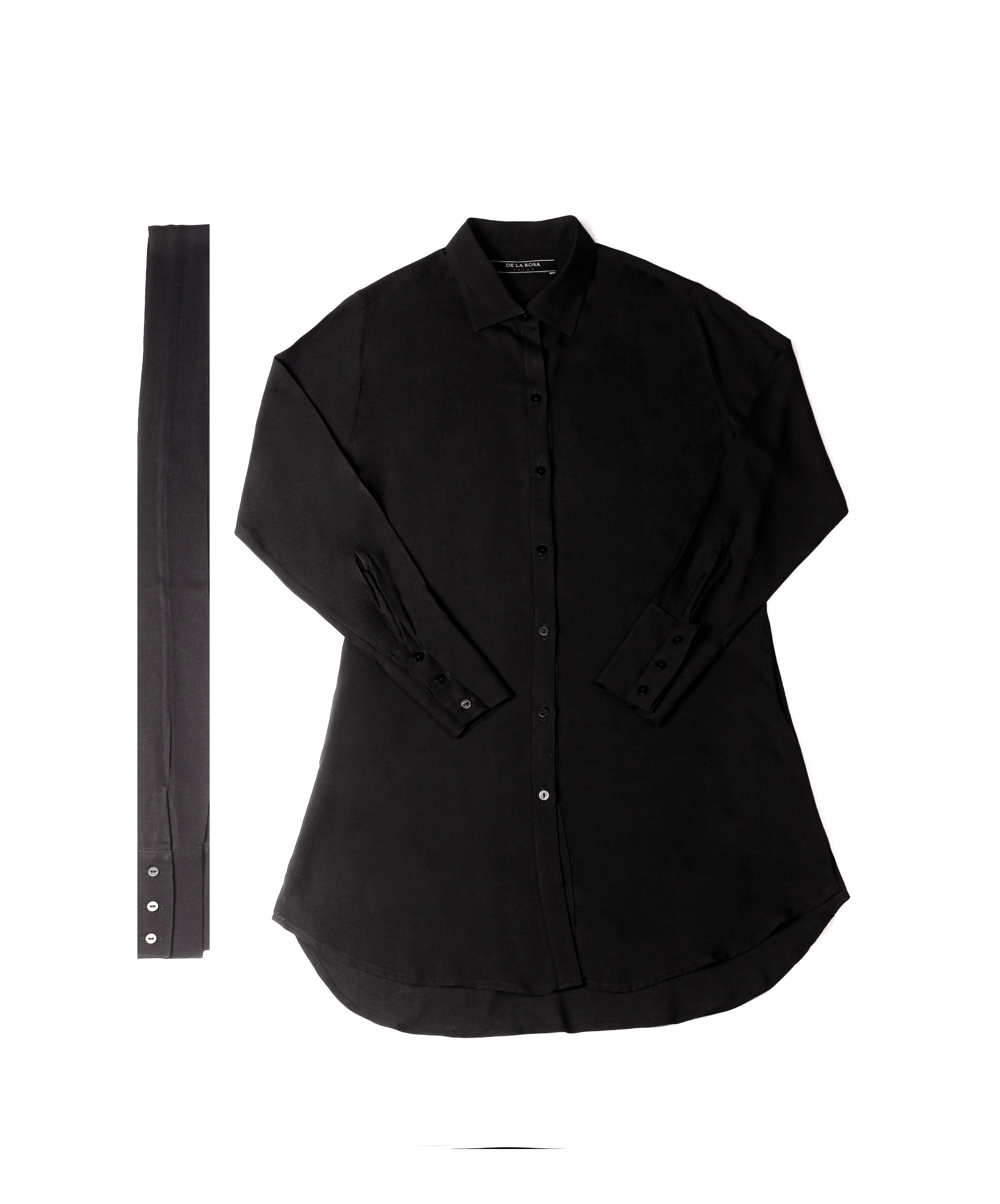 HUG BLACK VISCOSE SHIRT DRESS