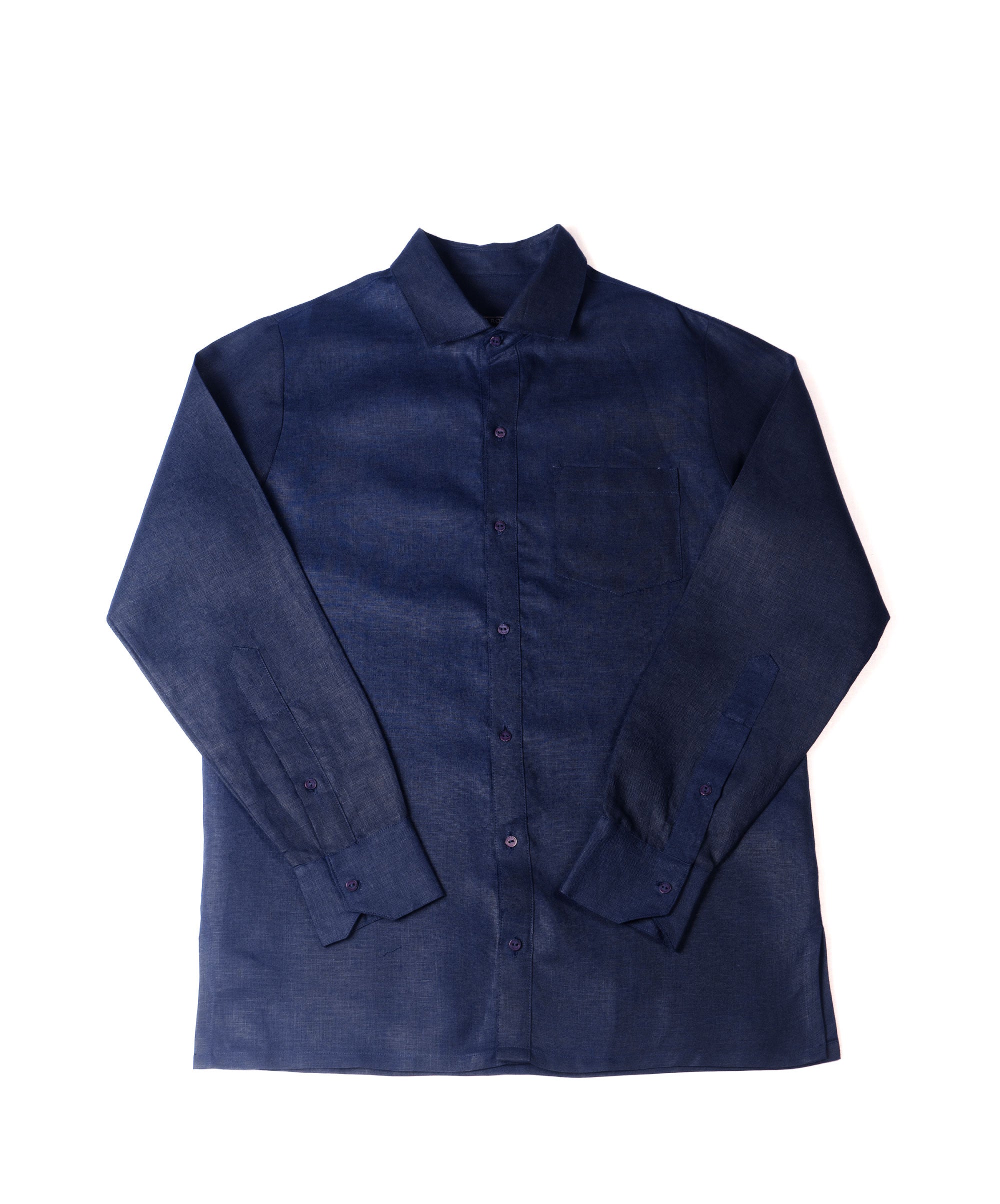 OPEN BUTTON BLUE SHIRT