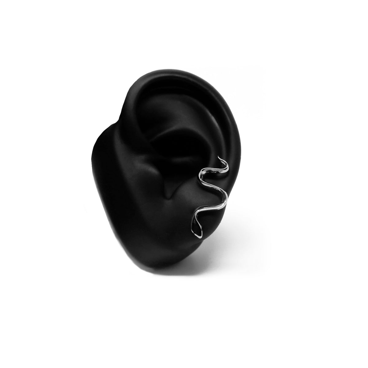 SILENT SNAKE STUD SILVER EARRINGS - DE LA ROSA TULUM