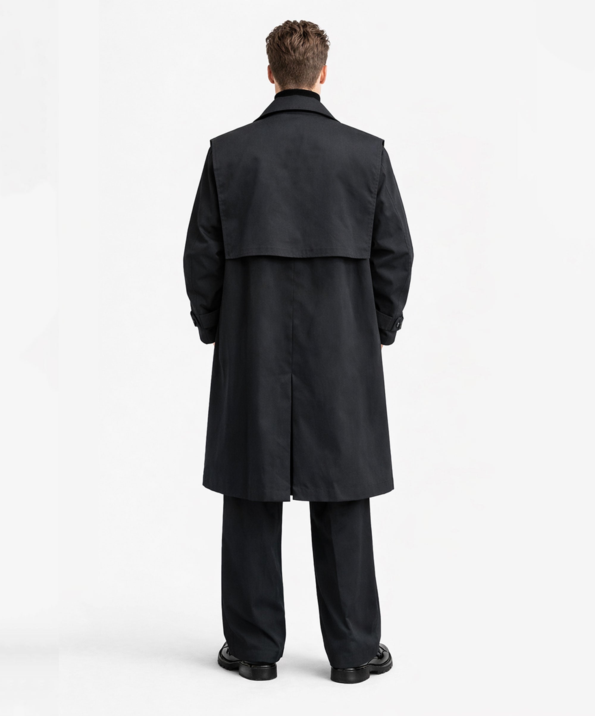 SHIFT BLACK TRENCH COAT - DE LA ROSA TULUM