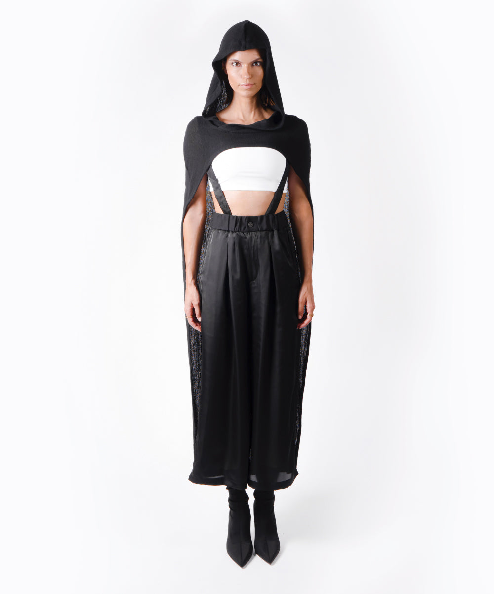 MYSTERY HOODED CAPE