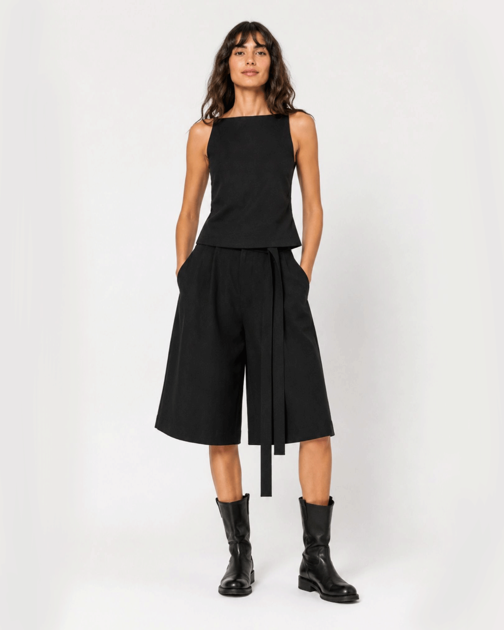 SAMURAI BLACK CROPPED PANTS