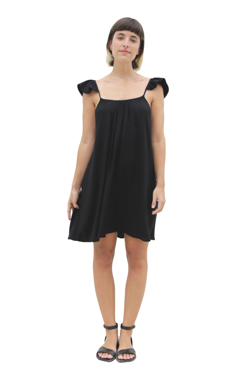 WINGS SHORT BLACK DRESS - DE LA ROSA TULUM