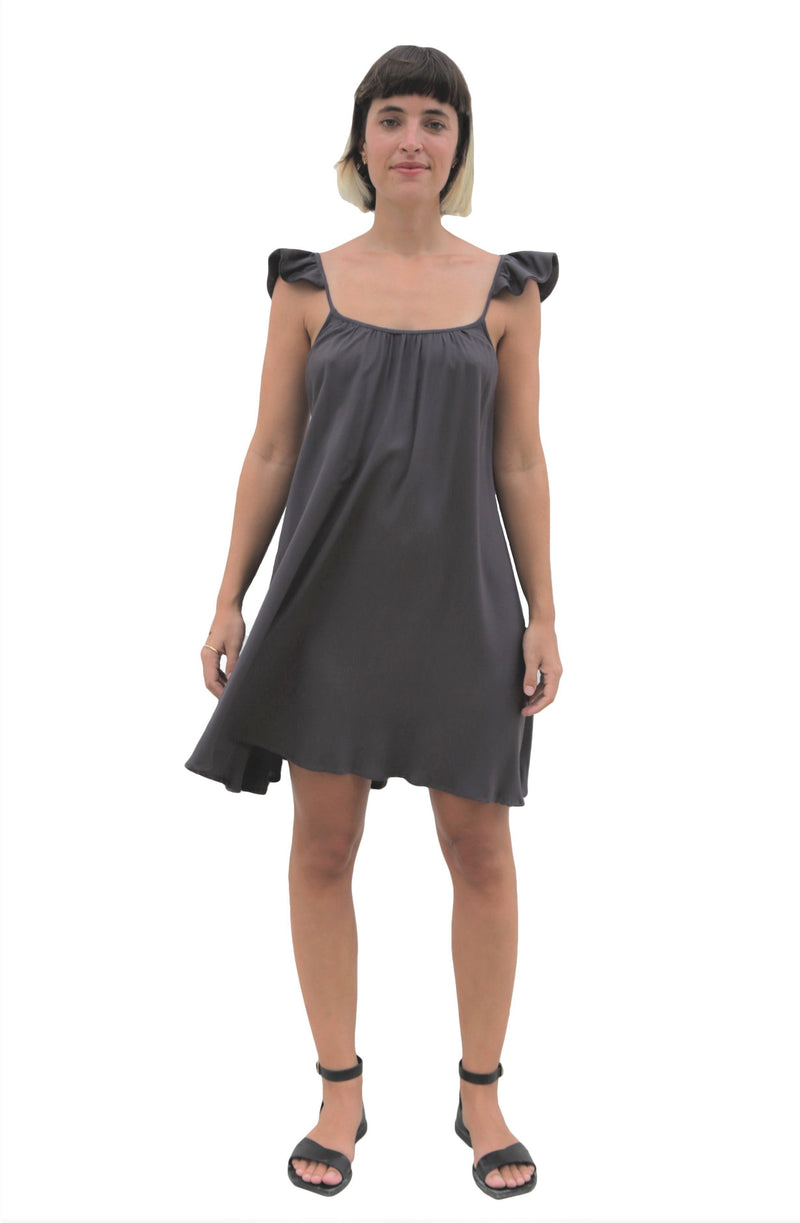 WINGS SHORT BLACK DRESS - DE LA ROSA TULUM