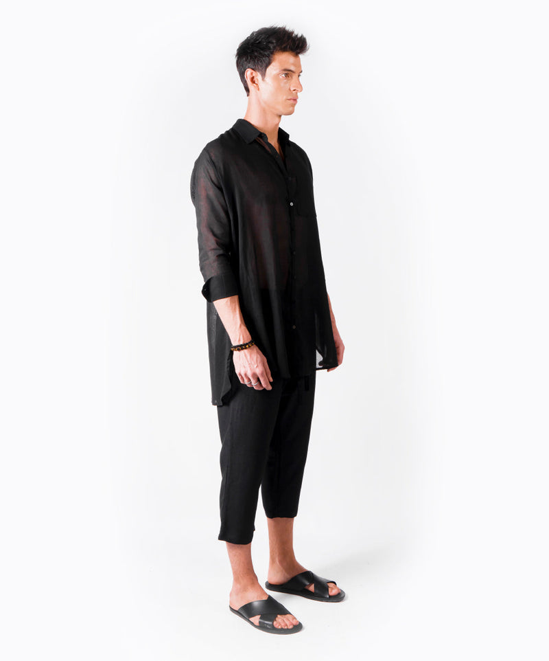 BALANCE OVERSIZED BLACK SHIRT - DE LA ROSA TULUM