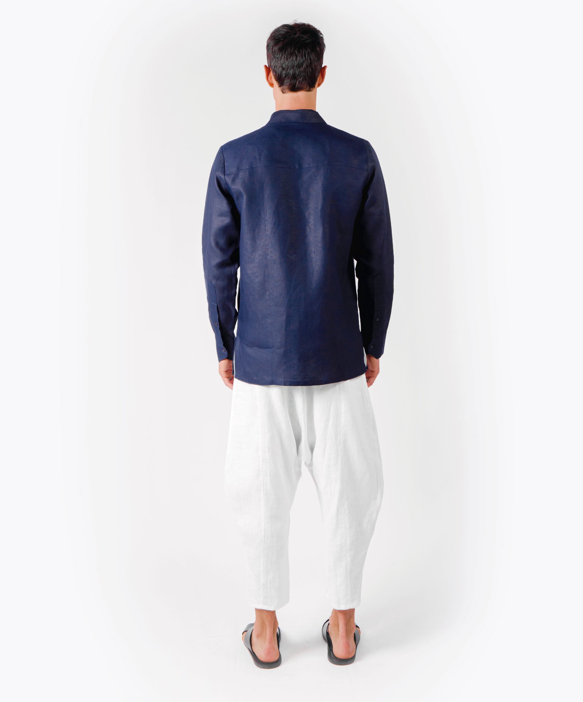 OPEN BUTTON BLUE SHIRT