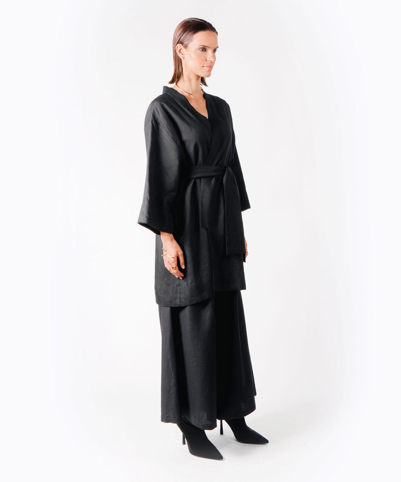 SAMURAI VERSATILE BLACK KIMONO DRESS