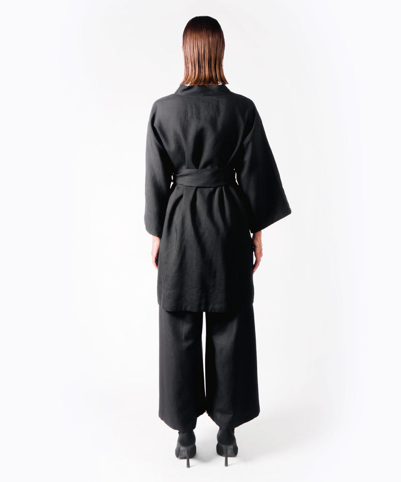 SAMURAI VERSATILE BLACK KIMONO DRESS