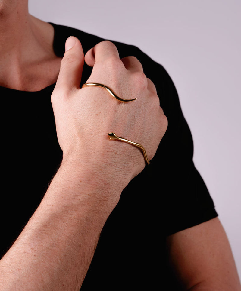 SNAKE GOLD PALM CUFF - DE LA ROSA TULUM