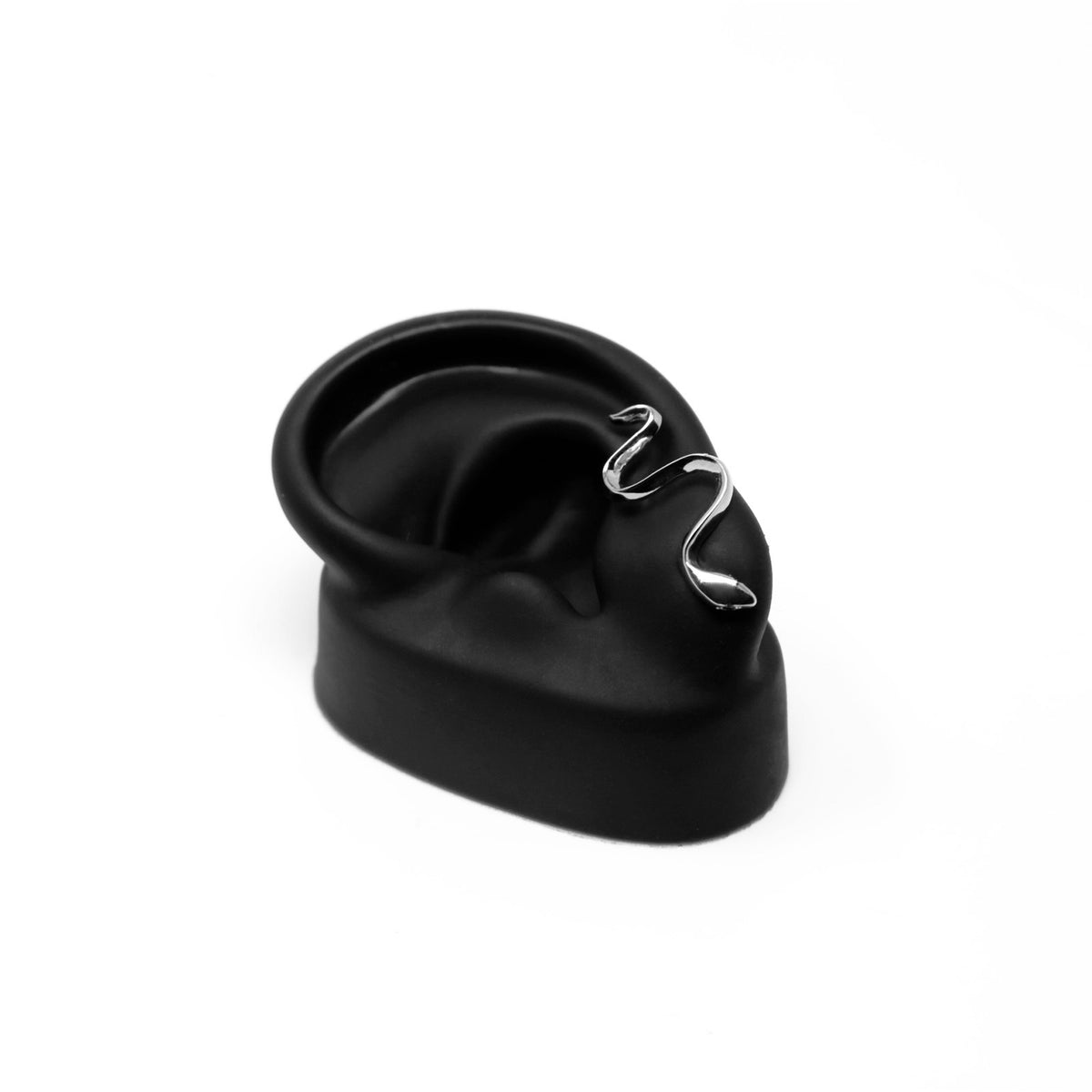 SILENT SNAKE STUD SILVER EARRINGS - DE LA ROSA TULUM