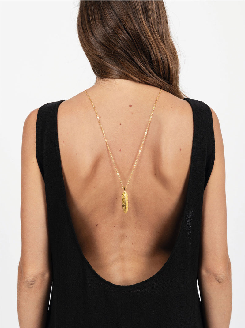 PALM LEAF GOLD PENDANT