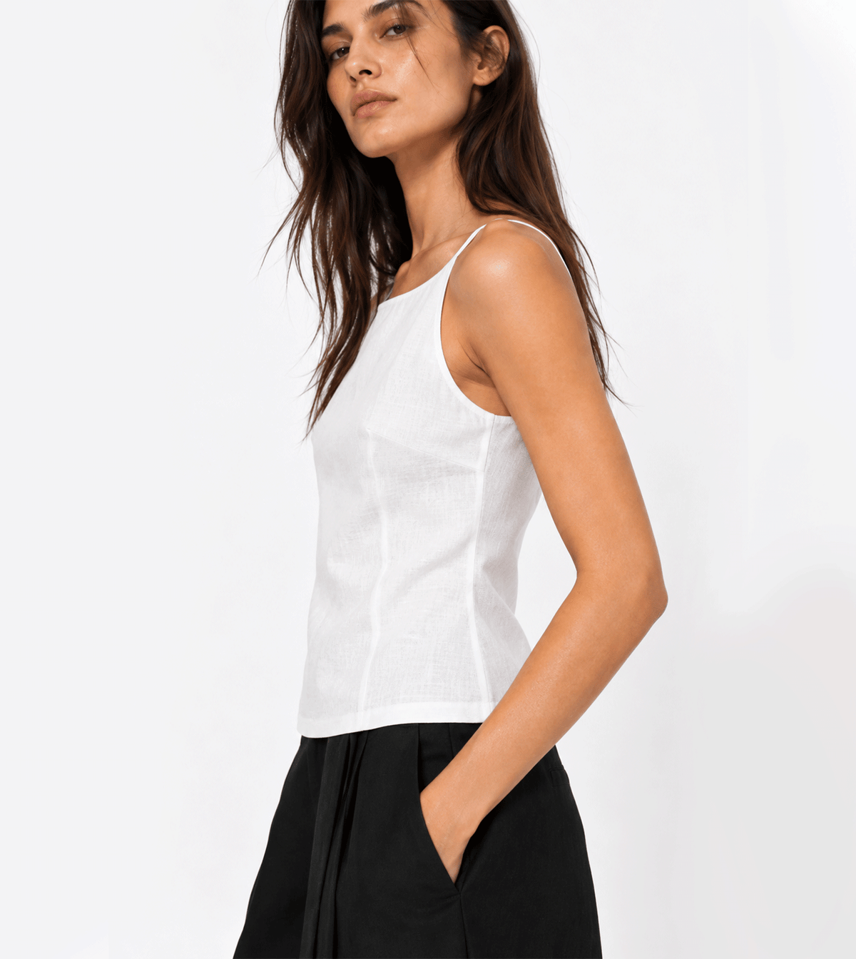HORIZON WHITE LINEN TOP