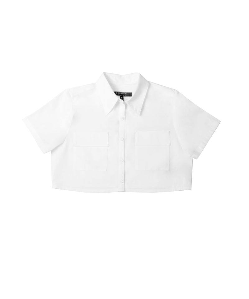 MAGNET CROPPED WHITE SHIRT