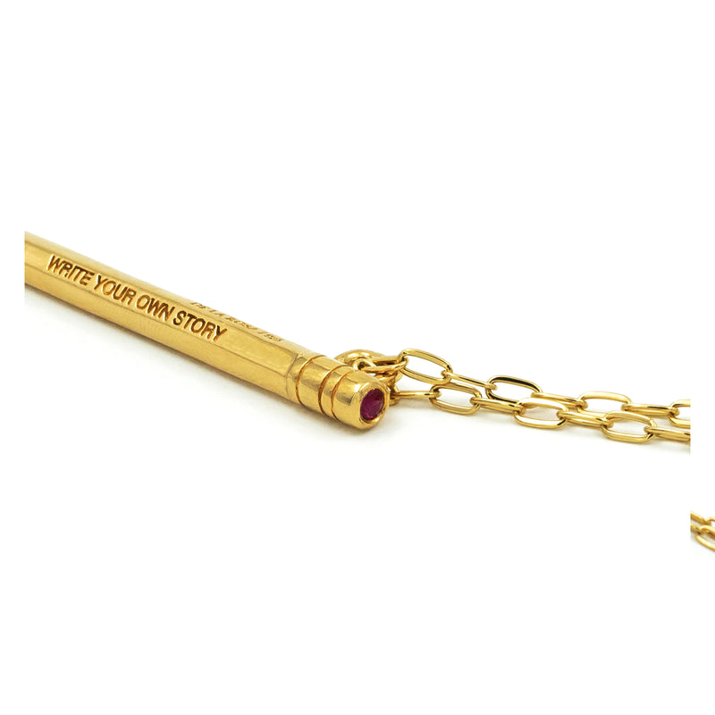 WRITE YOUR OWN STORY GOLD PENCIL PENDANT