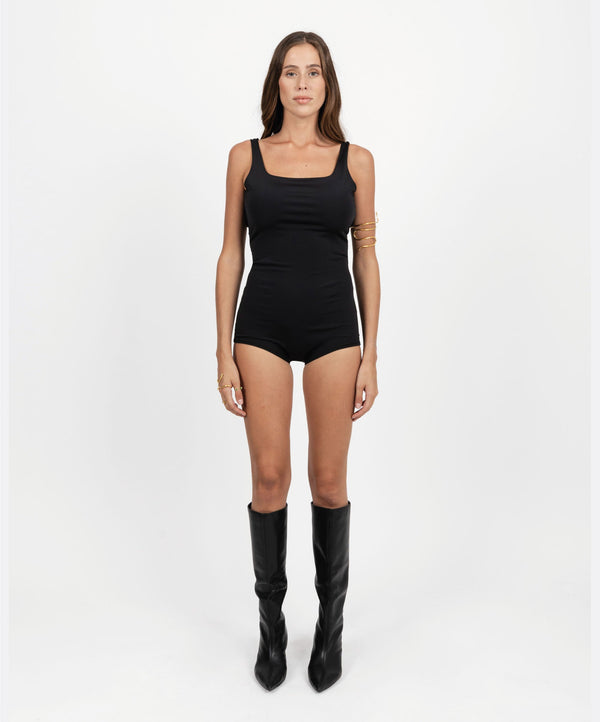 RETRO SWIM BLACK BODY SUIT