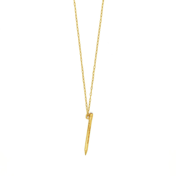 WRITE YOUR OWN STORY GOLD PENCIL PENDANT