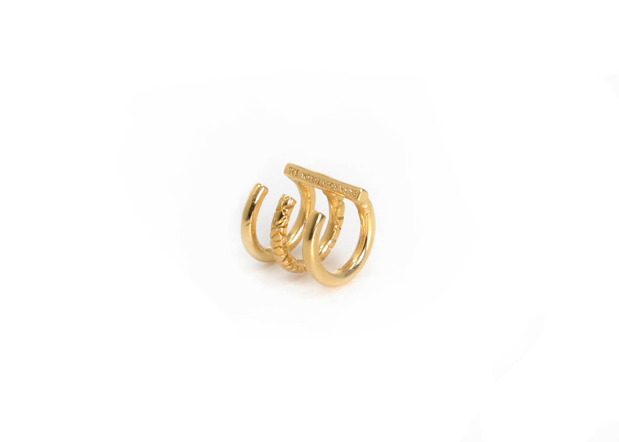 ENDLESS EVOLUTION GOLD TRIPLE-BAND EAR CUFF - DE LA ROSA TULUM