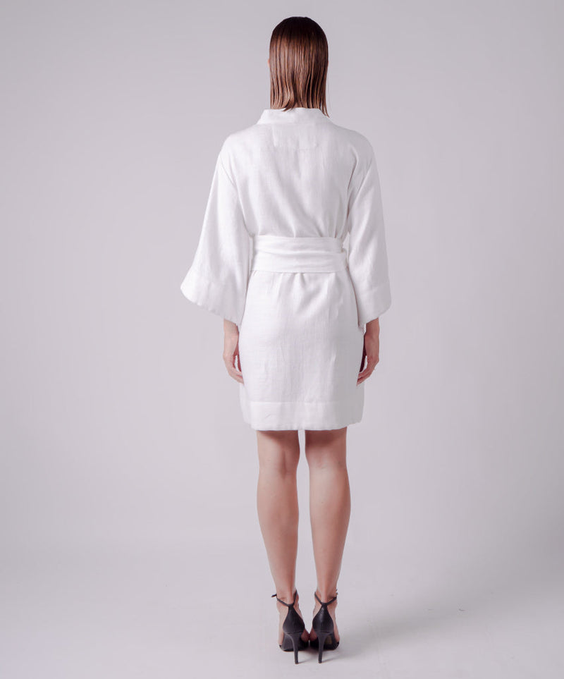 SAMURAI VERSATILE WHITE KIMONO DRESS