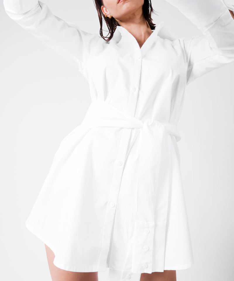 HUG WHITE SHIRT DRESS - DE LA ROSA TULUM